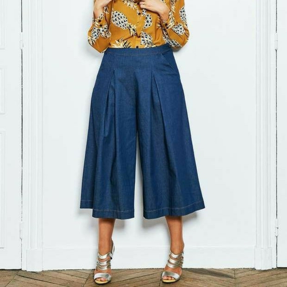 ABS Allen Schwartz | Pleated Jean Culottes with Pockets - Picture 11 of 11
